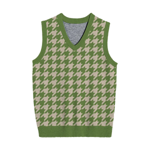 V Neck Vest Houndstooth No. 4