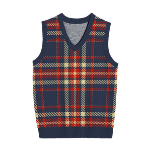 V Neck Vest Plaid No. 2