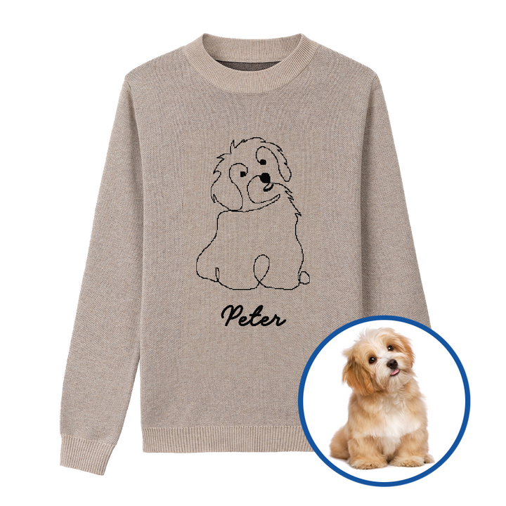 Custom Pet Line Art Sweater | Personalized Knits | Knitwise – Knitwise ...